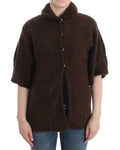 Unisex Brown Mohair Knitted Cardigan