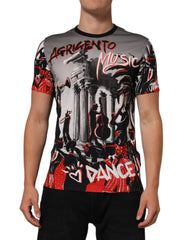 Men's Multicolor Agrigento Dance Jazz Music Print T-Shirt Cotton