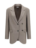 P.A.R.O.S.H. Virgin Wool Double-Breasted Blazer — Gray