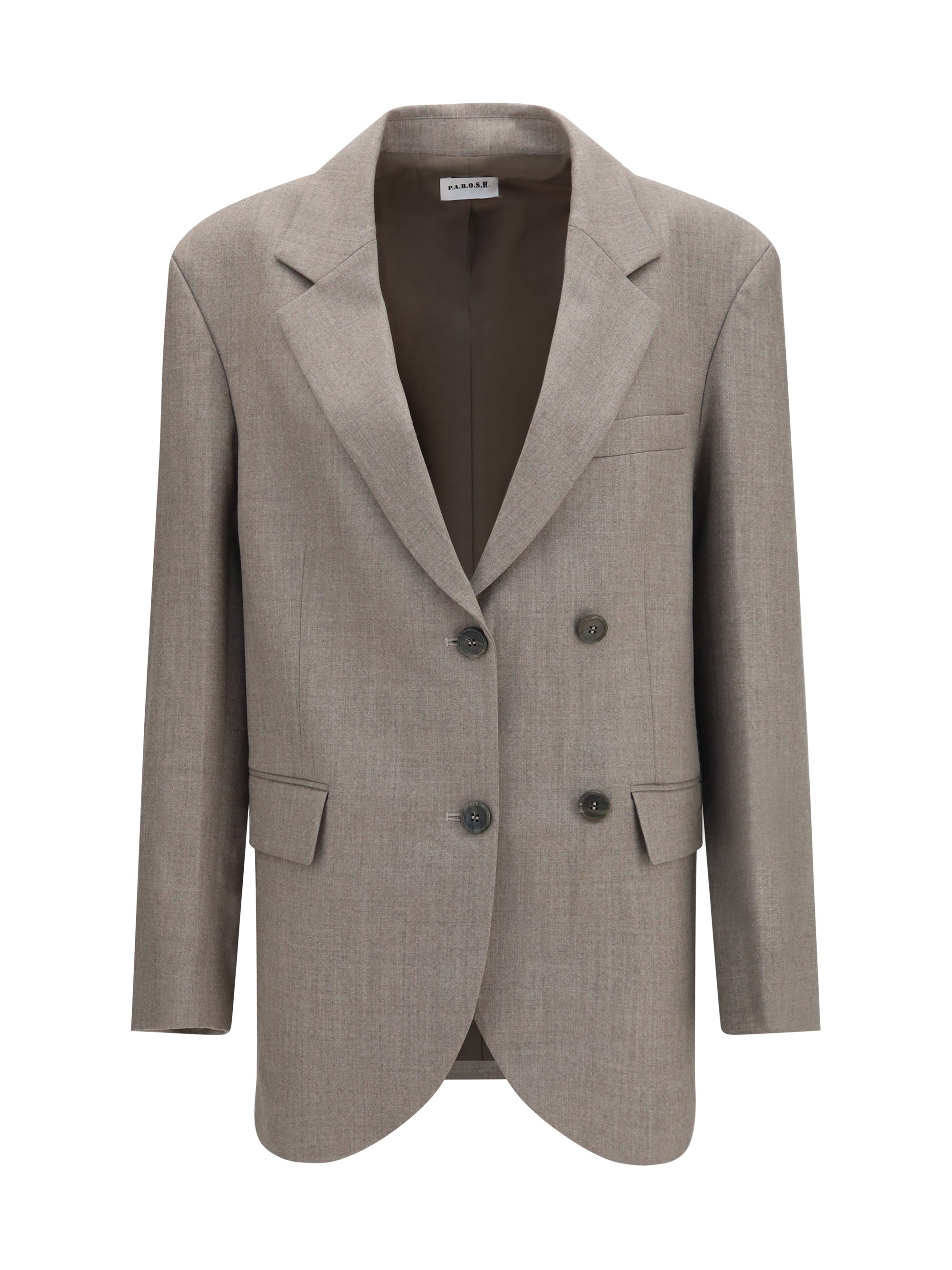 P.A.R.O.S.H. Virgin Wool Double-Breasted Blazer — Gray