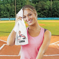 Toalla deportiva superabsorbente personalizada con nombre y mosquetón para amantes del deporte