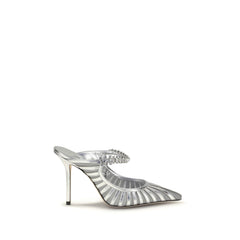 Women's Bing 100 Mule Silver Leather Heels