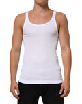 Men's White Sleeveless Round Neck Tank Top T-Shirt Cotton