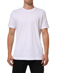 Men's White Cotton Crew Neck Short Sleeves T-Shirt