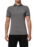 Men's Logo-Embroidered Cotton Polo Gray