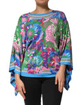 Women's Multicolor Floral Printed Tunic Blouse Top Silk