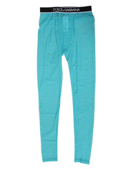 Women's Nylon Logo Lace Leggings Blue Elastane