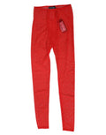 Women's Logo Lace Nylon Leggings Red Elastane