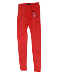 Women's Logo Lace Nylon Leggings Red Elastane