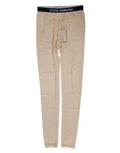 Women's Nylon Logo Lace Leggings Beige Elastane