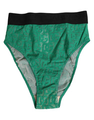 Women's Green Dg Logo Lace High Brief Panty Underwear Cotton Clothing