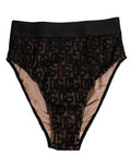 Women's Black Dg Logo Lace High Brief Panty Underwear Cotton Clothing