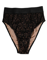 Women's Black Dg Logo Lace High Brief Panty Underwear Cotton Clothing