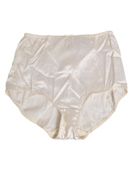Women's Off White Silk High Waist Girdle Panty Underwear Clothing