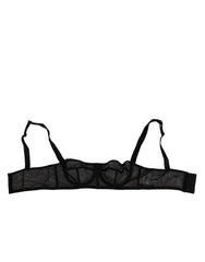 Women's Black Floral Underwired Balconette Bra Underwear Co+21+pa Clothing