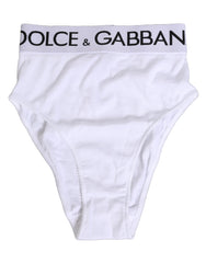 Women's White Cotton Stretch High Waist Panty Underwear Co+05 Clothing