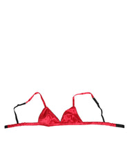Women's Red Silk Satin Triangle Soft Cup Br Underwear Elastane Clothing