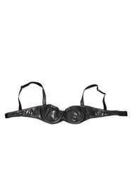 Women's Black Acetate Stretch Balconette Bra Underwear Nylon Elastane Clothing