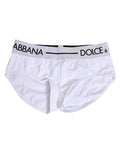 Women's White Nylon Logo Waistband Shorts Underwear Elastane