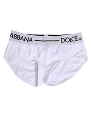 Women's White Nylon Logo Waistband Shorts Underwear Elastane