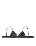 Women's Black Silk Satin Triangle Soft Cup Underwear Elastane Clothing