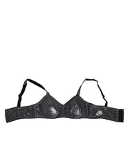 Women's Dark Gray Silk Stretch Balconcino Bra Underwear 01+polyester Film Fiber+se Clothing