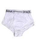 Women's White Nylon Logo Waistband Panty Underwear 25+pa Clothing