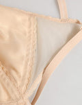 Women's Beige Nylon Triangle Soft Cup Brassiere Underwear Clothing