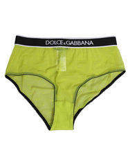 Women's Green Nylon Logo Waistband Brief Panty Underwear 07+pa Clothing