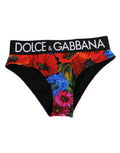 Women's Black Floral Print High Waist Panty Underwear 28+pa Clothing