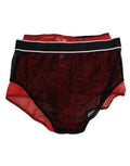 Women's Black Red Nylon High Waist Girdle Underwear And 07+pa Clothing