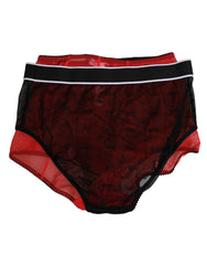 Women's Black Red Nylon High Waist Girdle Underwear And 07+pa Clothing