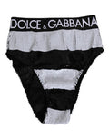 Women's Black White Sequin High Waist Panty Underwear And Clothing