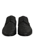 Black Brocade Lace Up Derby Men Dress Shoes 44+pa+pl+vi
