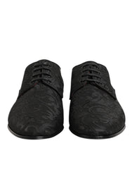 Black Brocade Lace Up Derby Men Dress Shoes 44+pa+pl+vi