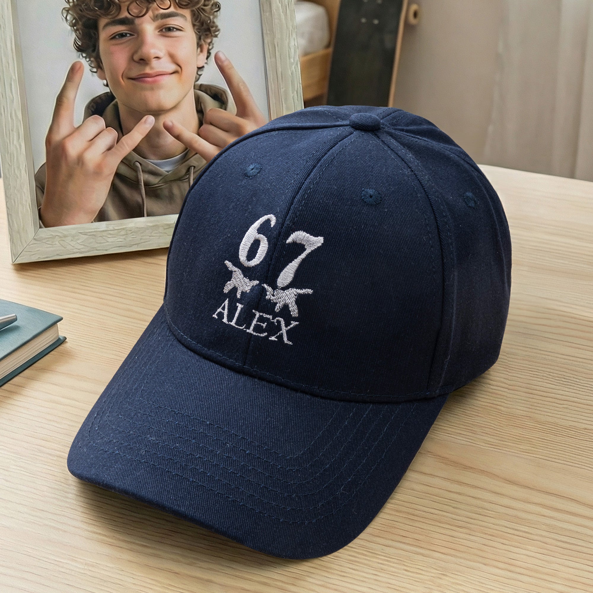 Personalizada Multicolor Seis Siete Bordado 100% Algodón Ajustable Gorra de Béisbol con Nombre Cumpleaños Vuelta al Cole Regalo para Gen Z Adolescentes
