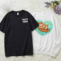 Personalizado lindo corazón de nutria de dibujos animados multicolor suave camiseta sudadera con nombre y título Día de la Madre cumpleaños regalo para mamá abuela familia
