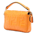Mini Zucca Embossed Leather Baguette Satchel