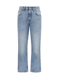 Brunello Cucinelli Five-Pocket Straight-Leg Denim Jeans — Blue