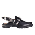 Black Metal Mule Loafers