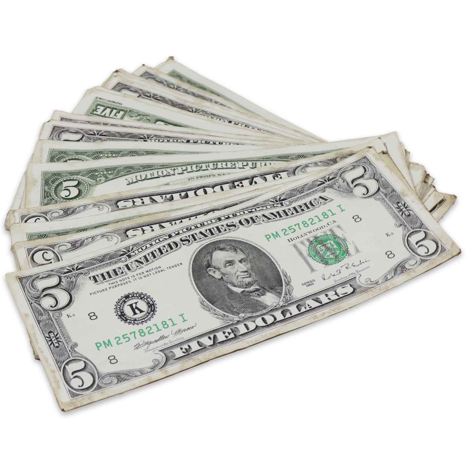 $5 RealAged® 1990 Series Bills By Prop Money Inc.