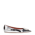Women's Gray Leather Ballet Flats