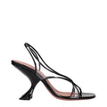 Women's Patent Leather Strappy Sandal Black Heels