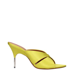 Women's Samantha Mule Heel Yellow Satin