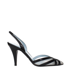 Women's Leather Strappy Heel Black