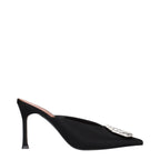 Black Satin High Heel Pumps