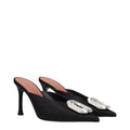 Black Satin High Heel Pumps