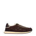 Men's Brown Fabric Low Top Sneakers