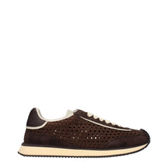 Men's Brown Fabric Low Top Sneakers