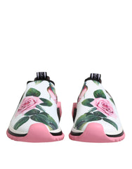 Women's White Rose Print Sorrento Sneakers Shoes 10+pa+pl+vi